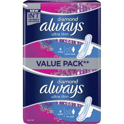 Always Diamond Extra Long 12 Pads