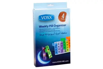 Voxx Pill Box Weekly Dose Organizer