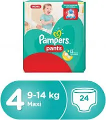 Pampers Pants Maxi (4) 26/28 Pads 9-14 Kg