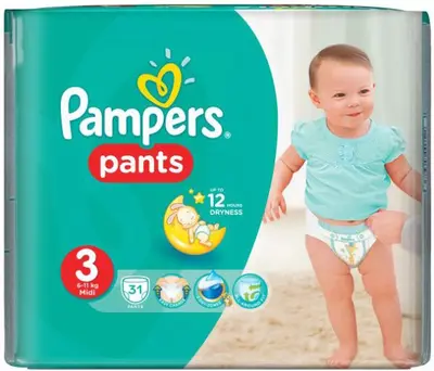 Pampers Pants Midi (3) 31 Pads 6-11 Kg
