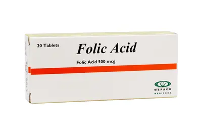 Folic Acid 500 Mcg 20 Tab