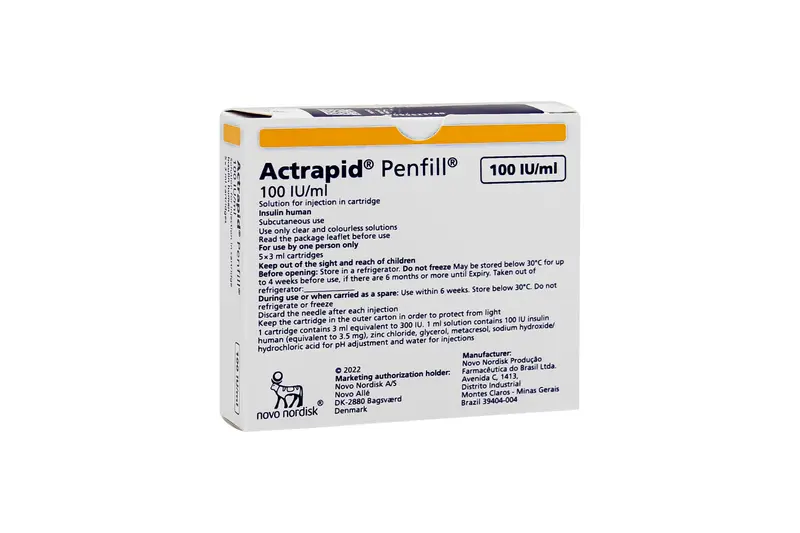 Insulin Actrapid 100 Iu 3 Ml X 5 Penfill