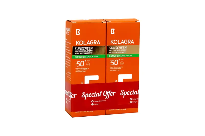 Kolagra Sunscreen Spf 50+ Gel Cream 50 Ml (1+1)Off