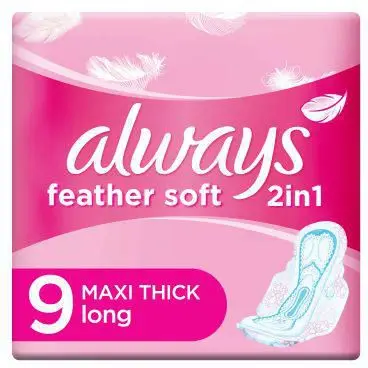 Always Feather Soft Maxi Thick Long Night 8 Pads