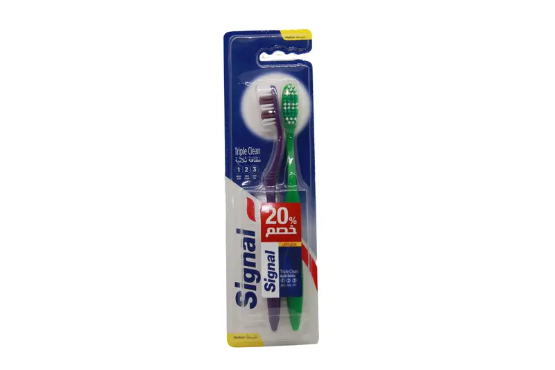 Signal Triple Clean (M) 2 فرشاة أسنان 20٪ خصم