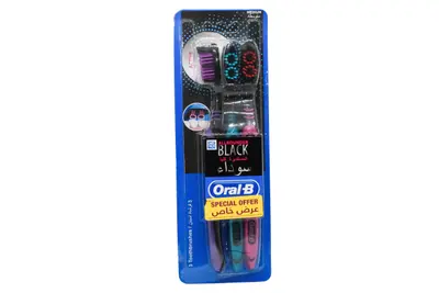 Oral-B All Rounder Black Medium T.Brush(2+1) Off