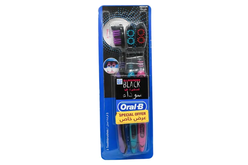 Oral-B All Rounder Black Medium T.Brush(2+1) Off