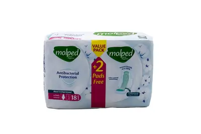 Molped Maxi Long Anti Bact.  18 Pads