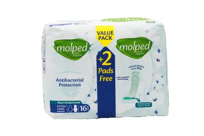 Molped Maxi Extra Long Anti Bact. 16 Pads