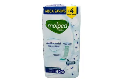 Molped Maxi Extra Long Anti Bact. 24 Pads