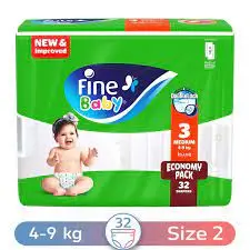 Fine Baby (3) Medium 32 Diapers