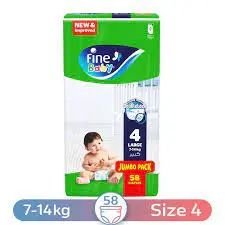 Fine Baby (4) Large 58 Diapers