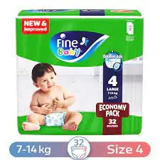Fine Baby (4) Large 32 Diapers