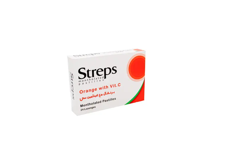 Luna Streps Orange With Vitamin C 24 Lozenges