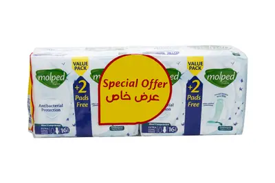 Molped Maxi Extra Long 16 Pads 2 Pack Off