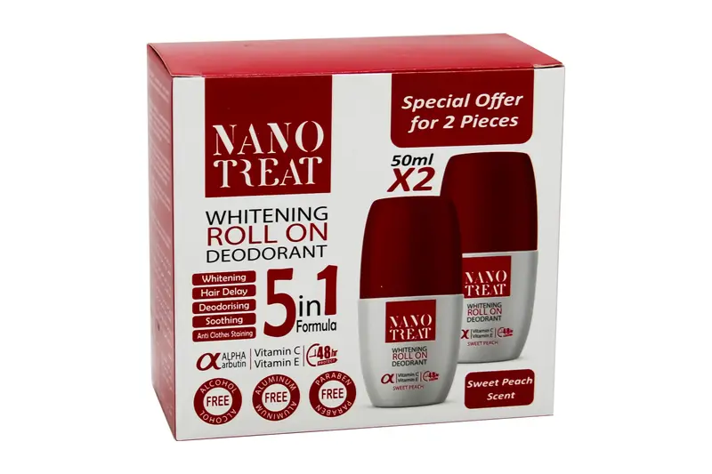Nano Treat Whitening Peach Roll On 60 Ml (1+1) Off