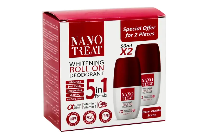 Nano Treat Whiten Vanilla Roll On 60 Ml (1+1) Off