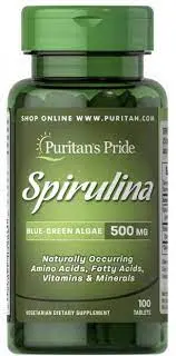 Puritan's Spirulina 500 MG 100 Cap