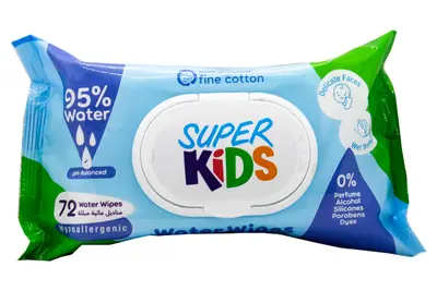 Super Kids 72 Water Wipes