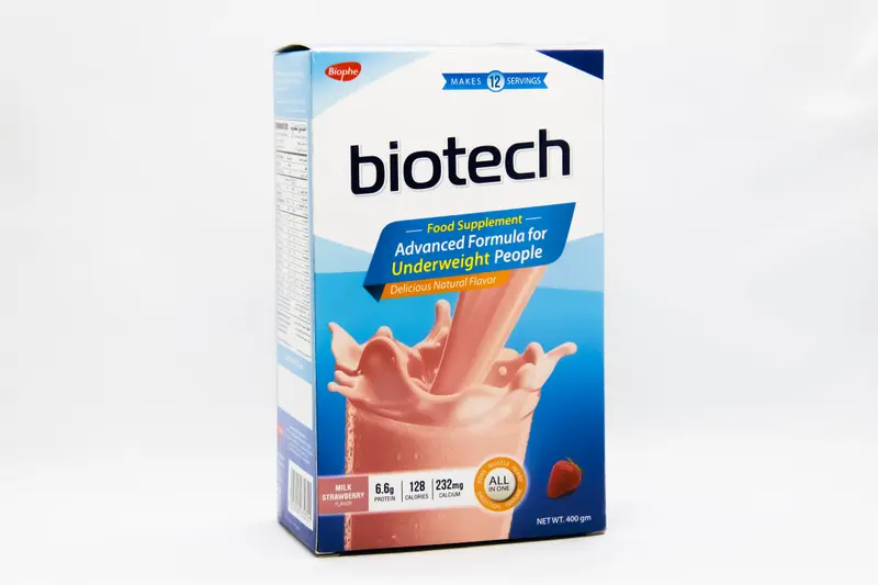 Biotech Underweight Adults Milk Strawberry 400 Gm