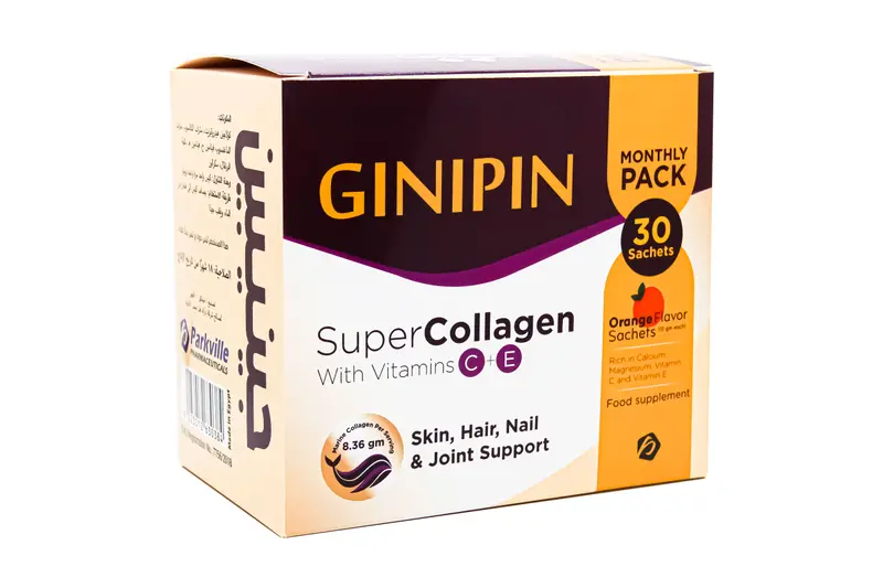 Ginipin Super Collagen Orange Flavor 30 Sachet Off