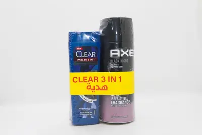Axe Black Night Spray 150 Ml +Clear Sh 90 ML Off