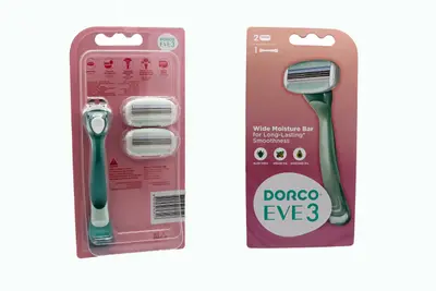 Dorco Eve 3 Blades 2 Razor +1 Hand