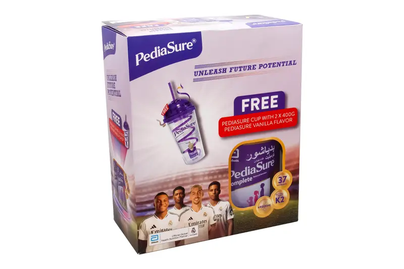 Pediasure Vanilla Milk Powder 2 X 400 Gm+Cup Off