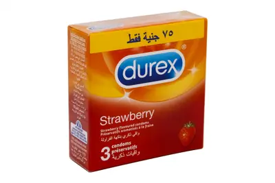 Durex Strawberry 3 Condoms 75.00 L.E Off