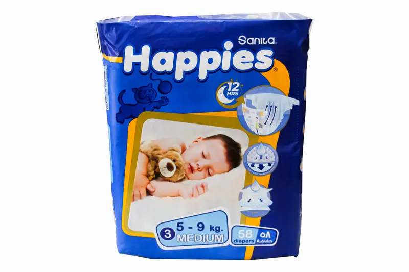 Sanita Happies Medium 3 (5-9) Kg 58 Diapers