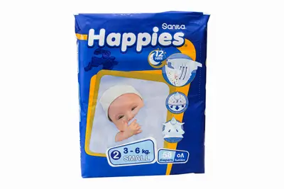 Sanita Happies Small 2 (3-6) Kg 58 Diapers