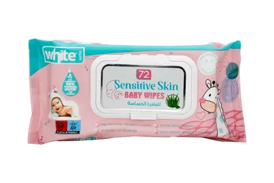 White Sensitive 72 Baby Wipes