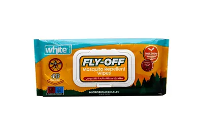 White Fly-Off Mosquito Repellent 48 Wipes