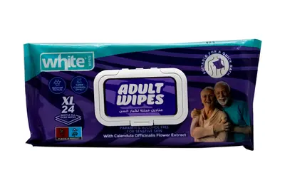 White Adult 24 Wipes