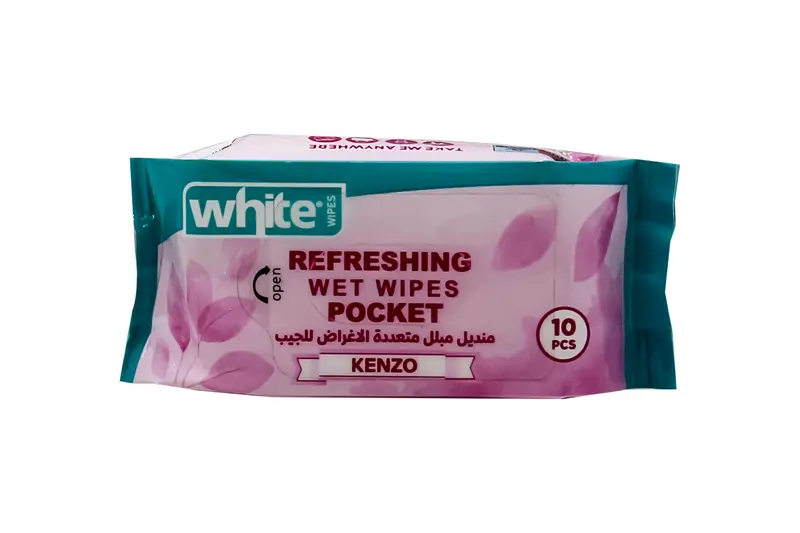 White Refreshing Kenzo Pocket 10 Pcs Wipes