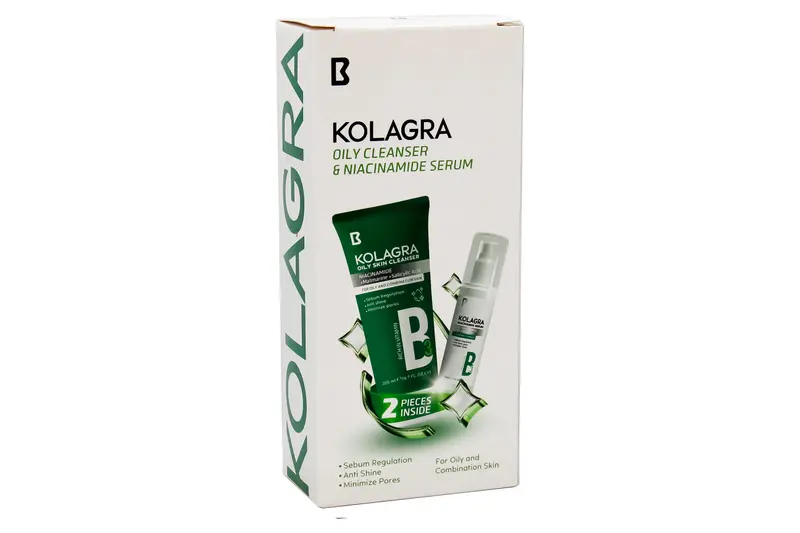 Kolagra Oily Cleanser 200 Ml+Niacinamide Serum Off