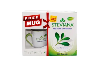 Steviana Sweetener 100 Sachets +Mug + 20% Off