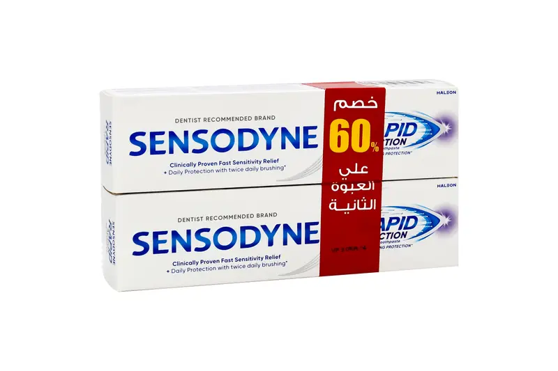 سنسوداين معجون أسنان مفعول سريع 75مل1+1 عرض